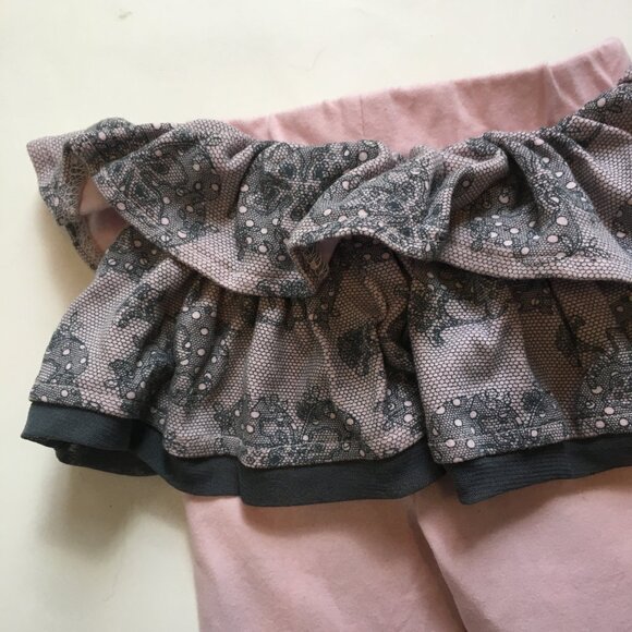 Baby V Skirt Sz 3 Months Pink Gray Lace Tights Jersey Knit - Picture 9 of 11